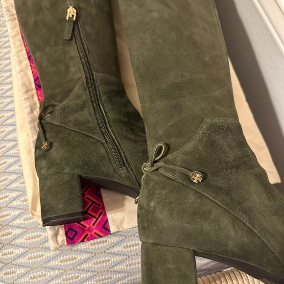 Tory Burch Over the Knee Boots - Olive Green - Gently Worn - Size 6.5 - Picture 5 of 6
